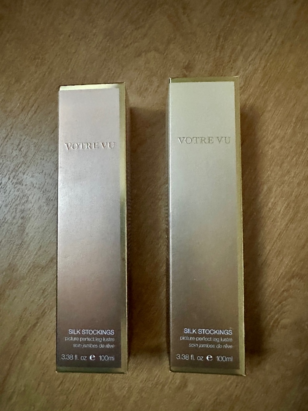 NEW Votre Vu Silk Stockings Leg Lustre Set of 2 Deep Bronze+ Golden Bronze 100ml